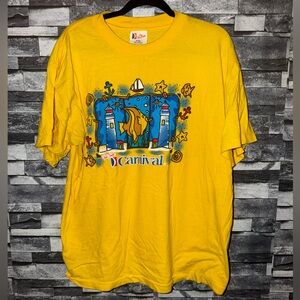 Vintage Yellow Graphic Carnival Short Sleeve Tee